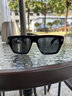 SUNSHADOR美式复古板材偏光太阳镜方形男潮防晒开车驾驶UV400防强光墨镜 玳瑁框绿色偏光镜片 实拍图