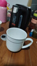 景顺景德镇陶瓷茶杯带盖办公室会议杯子金边茶杯白瓷杯定制logo刻字 金钟杯配碟子(银边) 400ml 实拍图