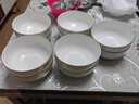 红牡丹 景德镇陶瓷餐具家用吃饭碗单个描金菜盘西餐碗盘中式碗碟DIY单品 一季花开描金7英寸面碗1个 实拍图