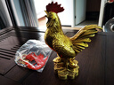 福光普照 铜鸡摆件公鸡铜金鸡报喜福字生肖玄关招聚风水财位办公室礼品 【朱砂款】中号铜鸡高20cm 实拍图