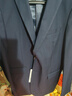 罗蒙旗舰店西服套装男士高档订制商务小西装职业正装新郎结婚礼服外套 双扣藏青西服+衬衫+裤子 3XL 码(加8件礼品) 实拍图