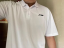 李宁短袖polo衫男夏季新款纯棉翻领半袖上衣透气宽松休闲运动t恤男士 白色棉POLO衫 （黑白扣子混发） XL /180 (140-165斤) 实拍图