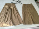 茵曼（INMAN）复古通勤开叉半身裙女百搭舒适全棉中长A字裙子 卡其色 -K18412945 S 实拍图