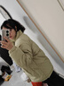 QGF两面穿棉服女冬季加绒加厚保暖灯芯绒外套女装面包服宽松棉衣袄子 绿色 M 【建议95-115斤】 实拍图
