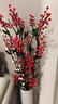 MZXM假花仿真花摆设客厅红浆.果落地式插花干花花束欧式装饰花艺摆件 A款-【红浆果大银柳】含瓶 实拍图