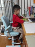 彩虹宝贝 儿童学习椅中小学生家用写字椅可调节手摇升降靠背座椅追背椅 追背椅+脚踏+扶手+头枕-蓝色 学习椅6-18岁儿童书桌椅 实拍图