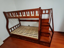 美念胡桃木儿童上下床实木高低床双层床上下铺床两层木床子母床 胡桃色【梯柜款】床+床垫+书架+双抽 上铺宽100cm下铺宽120cm 实拍图