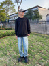 Calvin KleinJeans春秋男士休闲通勤ck压纹字母净色圆领套头衫卫衣J326816 BEH-太空黑 M 实拍图