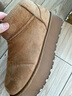 热风（Hotwind）雪地靴女士秋冬新款暖绒一脚蹬松糕厚底增高休闲短筒靴子加厚棉鞋 02棕色 40 实拍图