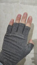 回力半指手套女冬季保暖学生电脑打字写字骑行开车露手指手套冬天男 灰色 实拍图