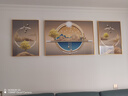 诗六艺家饰客厅装饰画北欧现代简约沙发背景墙挂画三联画大气轻奢壁画晶瓷画 福禄高照（铝合金外框） 晶瓷画左右50*70+中间100*70亮面 实拍图