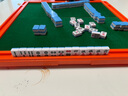华圣迷你麻将牌套装家用麻将便捷出游旅行麻将静音麻将24MM蓝色带桌子 实拍图