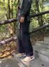 袋鼠牛仔裤男春秋夏季宽松直筒阔腿裤青少年学生薄款男士黑色长裤子 C03黑灰色 L /115-140斤 实拍图