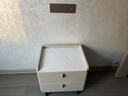 慕思（de RUCCI）床头柜 简约卧室家具岩板储物柜皮质软包收纳柜抽屉柜子 月光白-岩板皮质床头柜 510*420*505mm 实拍图