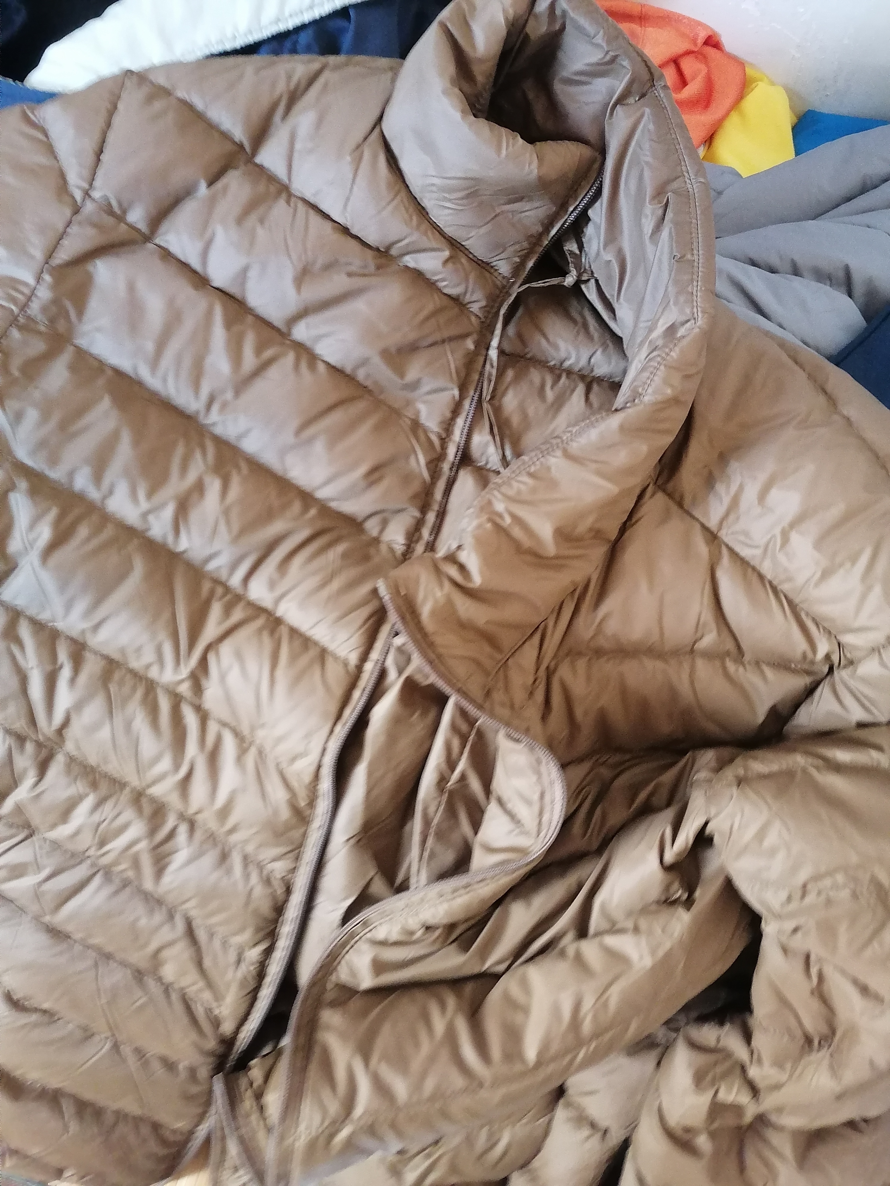 鸭鸭（YAYA）轻薄羽绒服男短款26新款秋冬新款立领保暖防寒轻便排骨反季外套KX 驼色 XL 180 【建议155-170斤】 实拍图