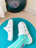朴西室外男士洞洞鞋新款户外穿沙滩鞋情侣休闲夏季厚底增高防滑凉鞋女 奶油白 纯白随心搭配 39 (39~40)  (适合38-39) 实拍图