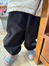 罗蒙童装男童加绒裤子2026春季儿童一体绒灯芯绒宽松长裤 黑色 110 实拍图