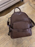 viney牛皮双肩包女休闲时尚背包轻便出行旅行包背包大容量学生电脑书包 【咖啡色】送老婆女朋友高级感实用 实拍图