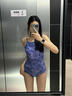 WATERTIME泳衣女高级感新款泡温泉游泳馆专用性感绝美竞速连体泳衣镜帽套装 黛紫霓裳【全新未拆封，里布轻微染色，不影响穿着】 S 实拍图