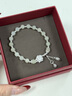 老凤祥步步生莲银手链女士和田玉手串首饰结婚纪念日礼物送女友老婆生日 足银步步生莲手串-和田玉 实拍图