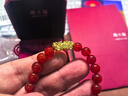 周大福红玉髓双头貔貅福字黄金弹力绳手链/手串 EOR110 实拍图