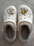 CROCS卡骆驰秋冬新品暖棉洞洞鞋男女秋冬款贝雅暖棉拖鞋|205969 白/浅灰-11H(建议买大一码) 40 (250mm) 实拍图