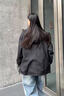 主意范立领飞行夹克外套男女春秋季潮牌cleanfit廓形短款高街棒球服外套 JK8008黑色 XL 125-145斤 实拍图