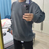 罗蒙卫衣软糯舒适仿麂皮男春秋季重磅大码加肥男士长袖上衣外套男装 灰色 2XL 适合160-180斤 实拍图