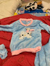儿童睡衣女法兰绒宝宝小孩秋冬加厚珊瑚绒家居服套装 蓝色猫咪绒【有发带】 10码110-120厘米 晒单实拍图