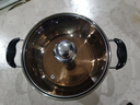 米帮手汤锅304不锈钢锅加厚炖锅煲熬汤煮粥锅复底燃煤气电磁炉通用锅具 【304加厚 24cm】茶色盖 3-5人 实拍图