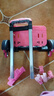 中小学生书包拉杆架书包通用男女爬楼梯可折叠六轮手拉拖车架子 玫红超轻六轮（可爬楼梯送配件） 实拍图