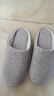 卡帝乐鳄鱼（CARTELO）棉布拖鞋男女秋冬季保暖软底低音情侣居家用鞋 K6001 灰色 35-36 实拍图