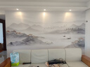 新中式意境山水墙布电视背景墙壁布茶室沙发壁纸无缝影视墙8d壁画 无缝绒底真丝布 定制 实拍图