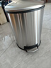 欧润哲垃圾桶脚踏带盖 5L拉丝不锈钢办公客厅卧室卫生间厨房家用缓降 实拍图