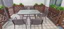 紫叶室外桌椅组合户外塑木餐椅防水花园庭院露天阳台外摆休闲座椅 6【椅】+1【120x80水纹有孔长桌】 实拍图