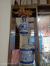 傲世景德镇陶瓷器青花瓷花瓶工艺品客厅摆件玄关办公室博古架装饰品 青花缠枝莲赏瓶+底座+证书 实拍图