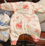 十月结晶婴儿睡袋厚夹棉睡袋婴幼儿纯棉防惊跳防踢被智能感温条 粉色80码 实拍图