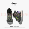 JEEP吉普女童雪地靴防滑冬季2024新款高帮儿童棉鞋紫兰花/淡粉36 实拍图