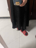 莎妮朵罗大码女装遮肚子显瘦胖女人针织毛呢半身裙秋冬高腰格子大裙18565 黑色 XL建议100-130斤穿着 实拍图