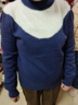 红蜻蜓超好看蓝白撞色高领加厚毛衣女冬季打底衫软糯马海毛针织上衣 蓝白撞色 均码 建议80-145斤 实拍图