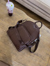 viney牛皮双肩包女休闲时尚背包轻便出行旅行包背包大容量学生电脑书包 【咖啡色】送老婆女朋友高级感实用 实拍图