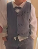 欧育男童套装宝宝周岁衣服秋冬季礼服婴儿花童主持人西装抓周绅士生日 S2034灰色马甲+衬衣+裤子 三件套 110 (身高96-105体重27-30斤) 实拍图