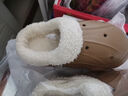 EVA儿童棉拖鞋男女童防水防滑秋冬居家加绒保暖防水毛拖内胆可拆 蓝灰色 36 -37码内长20-20.5厘米 实拍图