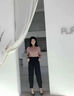 冰丝小脚哈伦裤女款夏季薄裤子时尚显瘦高腰大码黑色新款女士裤子 黑色【 1918-3夏季薄款冰丝】 4XL  建议【145-160斤】 实拍图