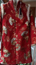 罗蒙女童红色旗袍加绒新年拜年服连衣裙新中式儿童过年演出服 红色160 实拍图