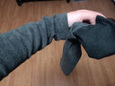坤随 仿羊绒保暖袖套女秋冬季加长手臂套男加厚防寒假袖子护胳膊 保暖袖套【直筒深灰色1双】 实拍图