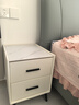 实木轻奢床头柜简约现代主卧家用迷你岩板50cm简约储物收纳柜 米白色【全实木】双抽 35*40*48cm 实拍图