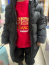 真维斯男童加绒卫衣秋冬款童装儿童红色打底衫百搭冬装中国风保暖上衣 红 J方框舞狮 130 实拍图