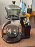 SYANF玻璃自动茶具套装整套懒人泡茶神器高档家用磁吸泡茶壶茶具三件套 1青灰-五福自动茶具+元舍五配件 实拍图