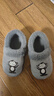 BAIHOU白猴保暖棉鞋情侣冬季家居室内包跟毛绒棉拖儿童 M-191灰色32-33 实拍图
